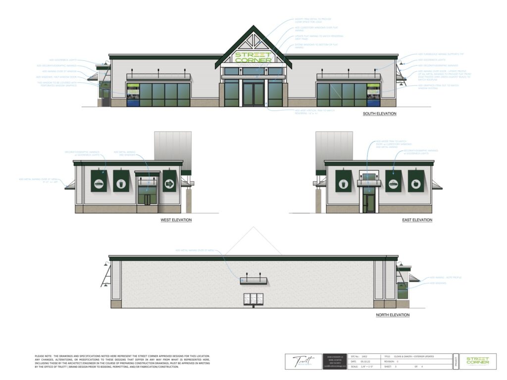 Street Corner Clovis elevation renderings